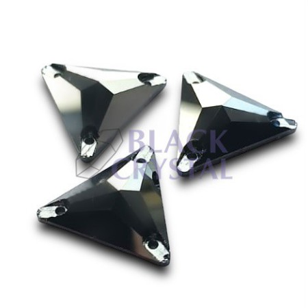 KAMIENIE SZKLANE JET HEMATITE, SEW ON STONES