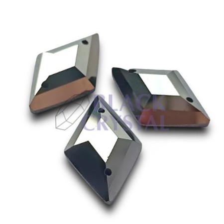 KAMIENIE SZKLANE JET HEMATITE, SEW ON STONES