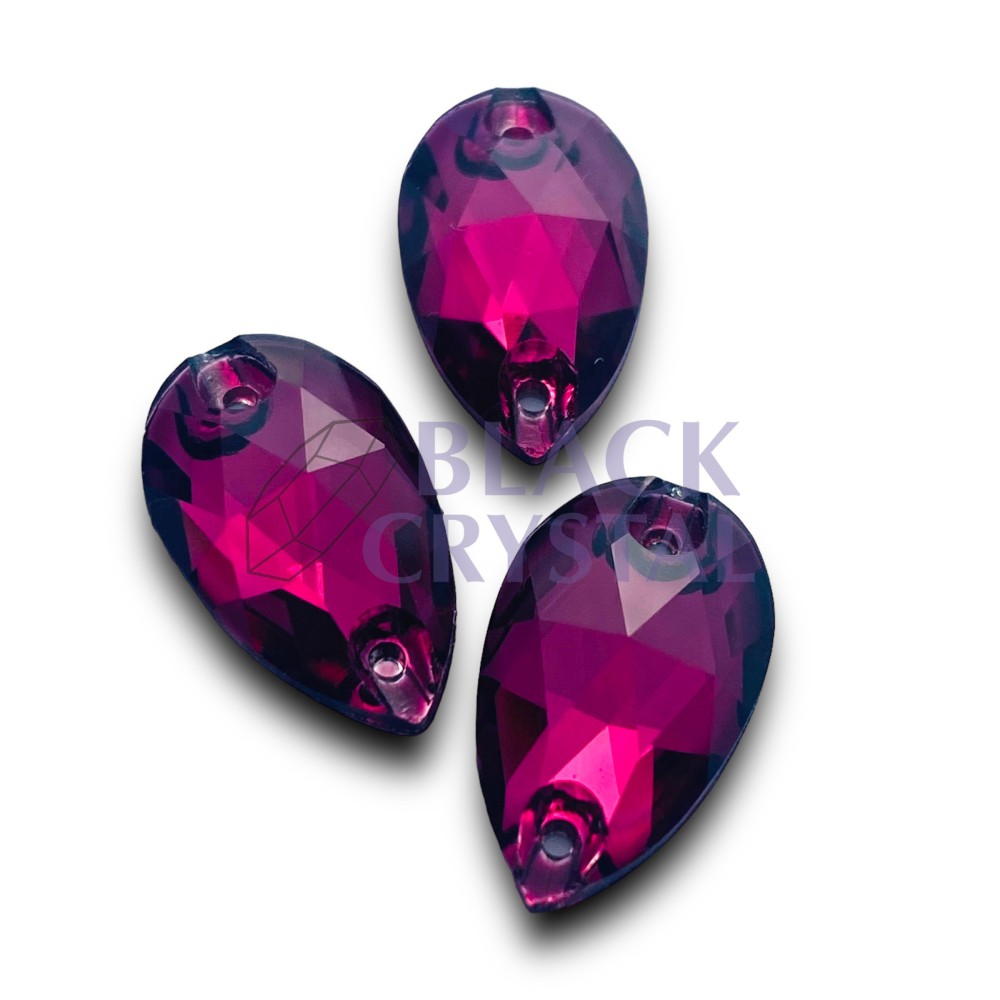 ŁEZKA - 10.5x18mm - 1szt. Szklane DARK AMETHYST / nr. 920b