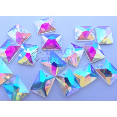 PROSTOKĄT - 8x10mm -  1szt. Szklane CRYSTAL AB   / nr. 151b
