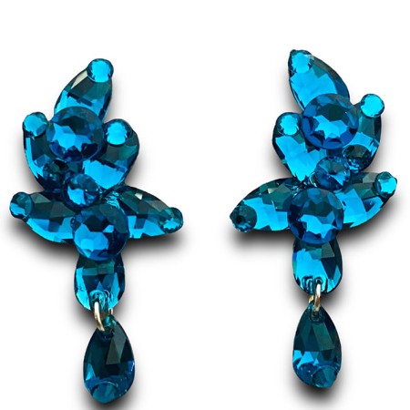 KOLCZYKI / KLIPSY - PEACOCK BLUE