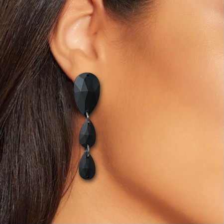 KOLCZYKI  JET BLACK BEZ...