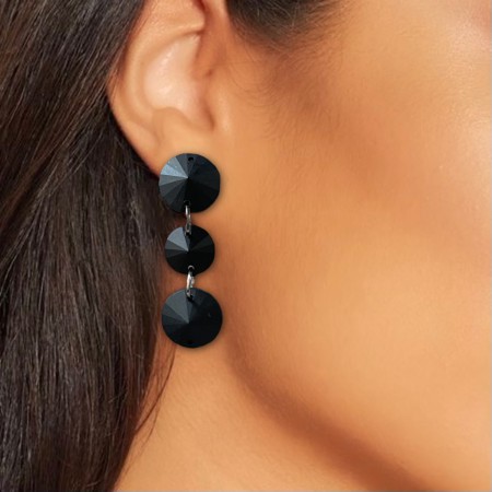 KOLCZYKI  JET BLACK BEZ...