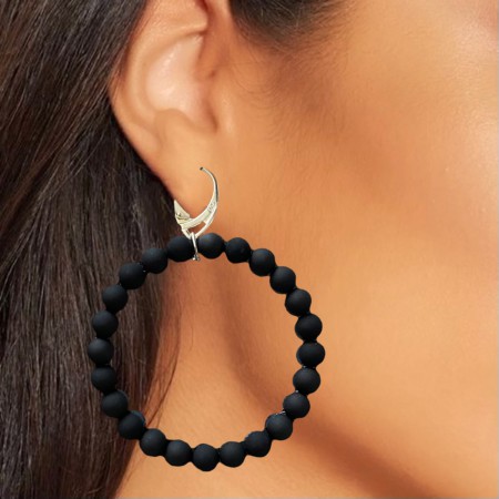 KOLCZYKI JET BLACK  BEZ...