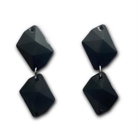 KOLCZYKI  JET BLACK BEZ POŁYSKU COSMIC