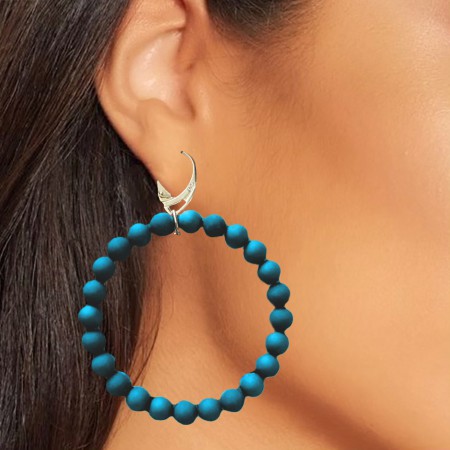 KOLCZYKI  PEACOCK BLUE BEZ...