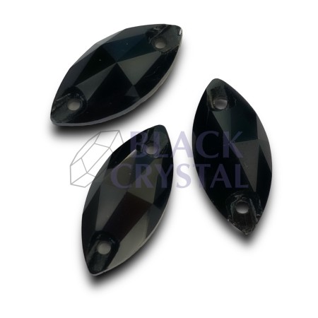 KAMIENIE SZKLANE OCZKO JET BLACK, SEW ON STONES