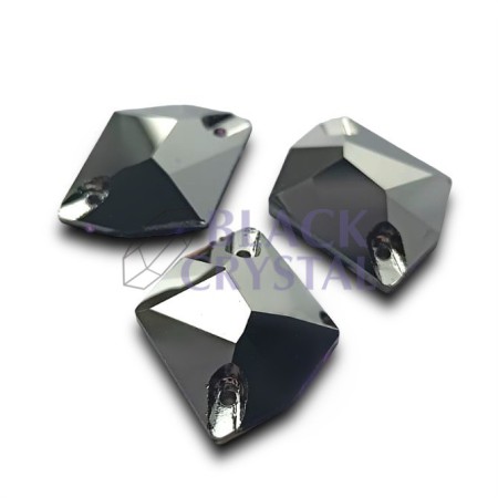 KAMIENIE SZKLANE JET HEMATITE, SEW ON STONES