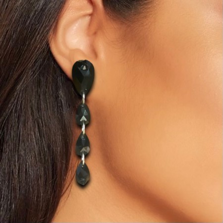 KOLCZYKI - JET BLACK