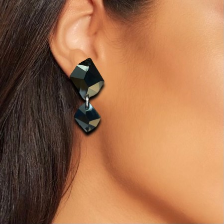 KOLCZYKI / KLIPSY - JET BLACK