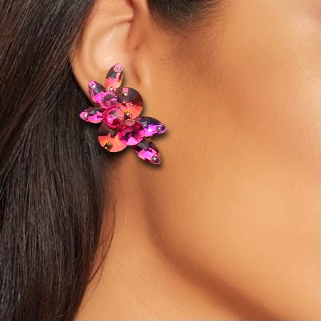 KOLCZYKI / KLIPSY - FUCHSIA...