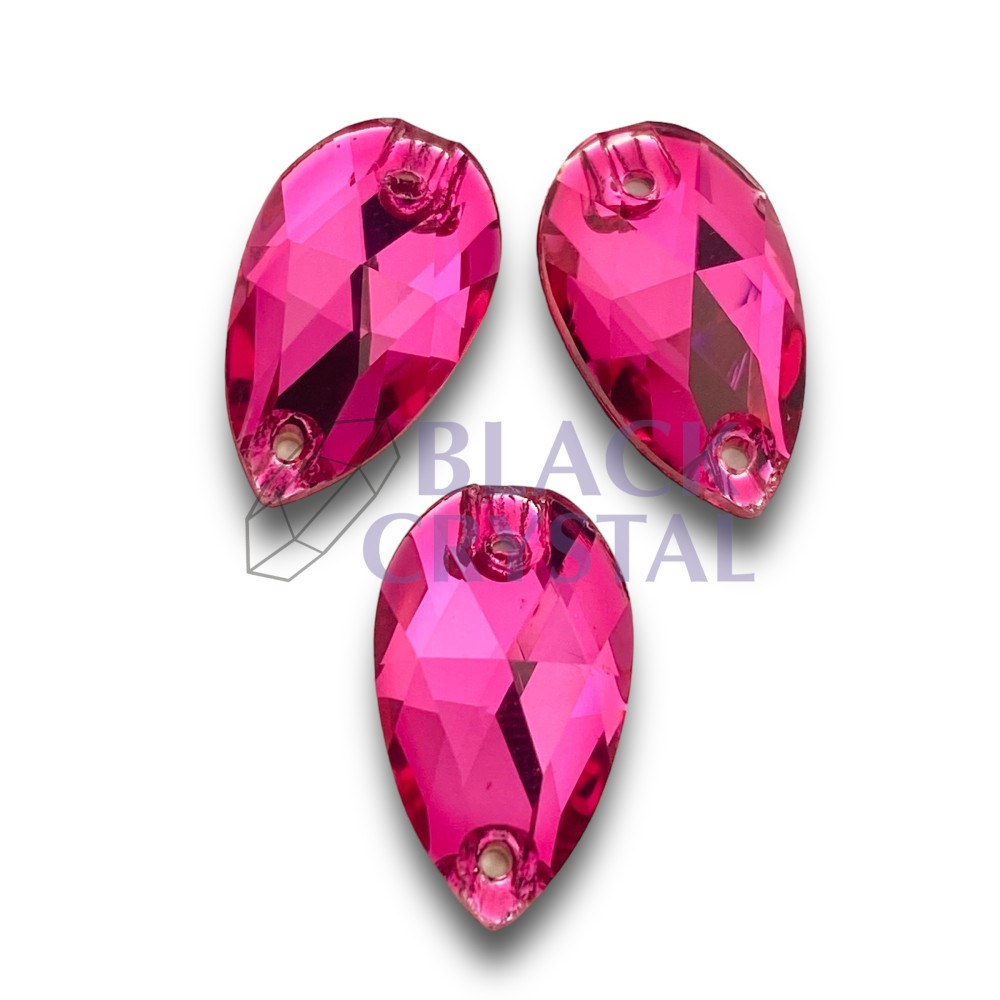 ŁEZKA - 7x12mm - 1szt. Szklane PASSION PINK / nr. 1276b