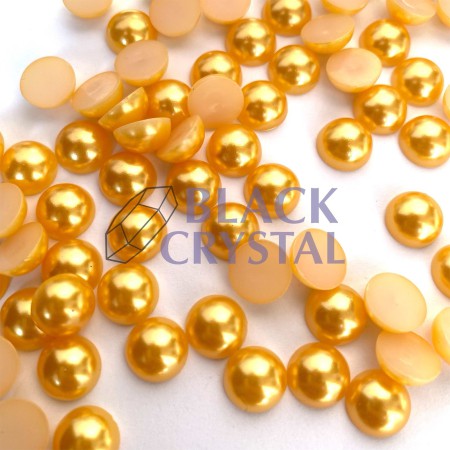 PÓŁPERŁY TOPAZ SATYNOWE, HALF ROUND PEARLS