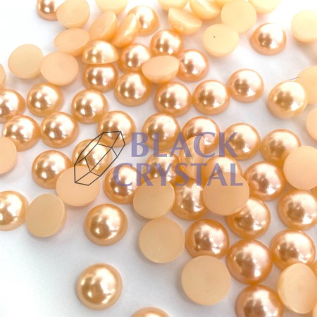 PÓŁPERŁY CHAMPAGNE SATYNOWE, HALF ROUND PEARLS