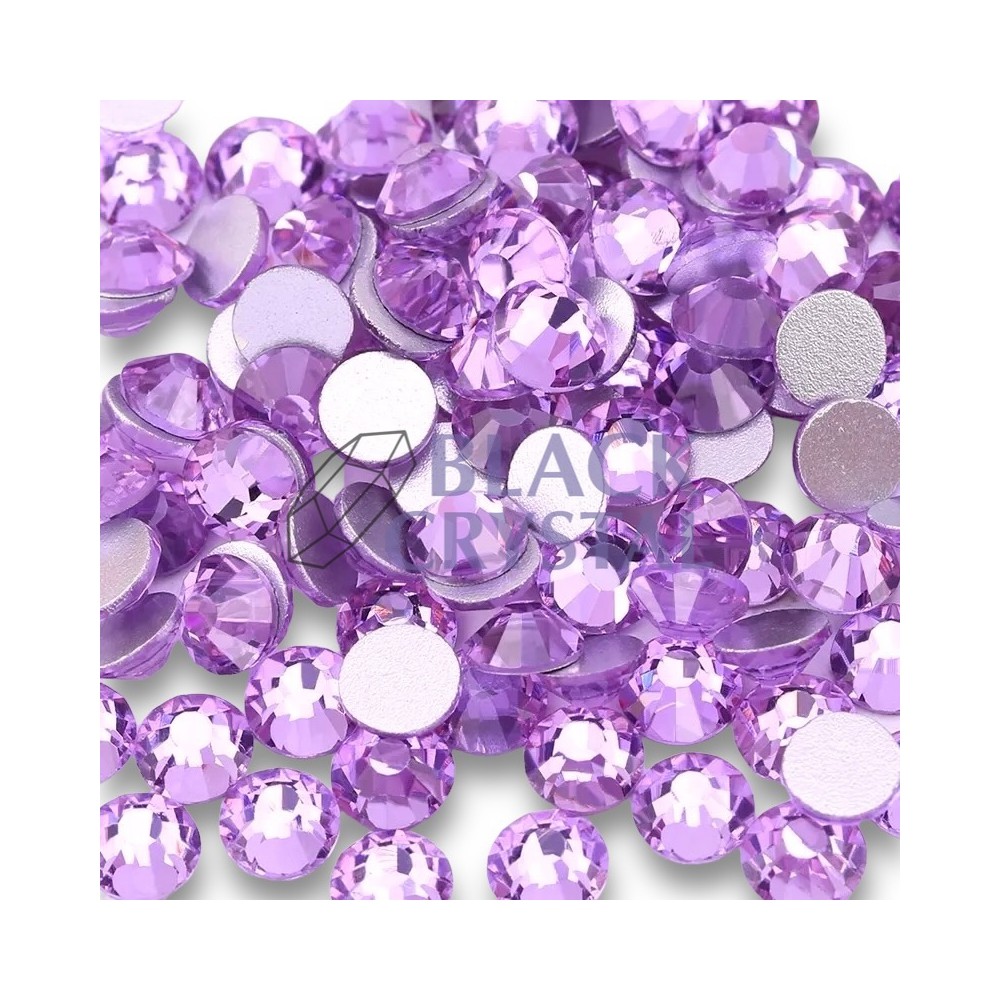 LAVENDER , BLACK CRYSTAL, LAVENDER RHINESTONES