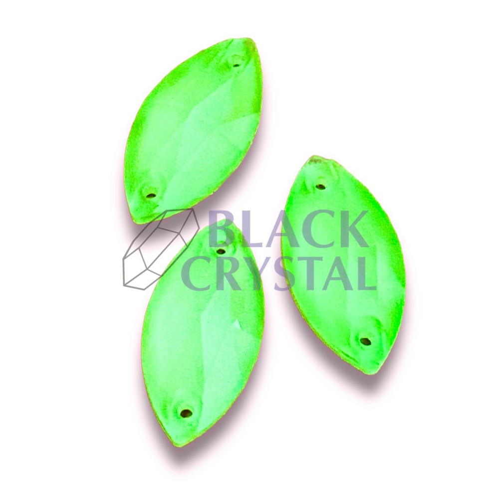 OCZKO - 9x18mm - 1szt. Szklane LIGHT LIME NEON / nr. 1437b