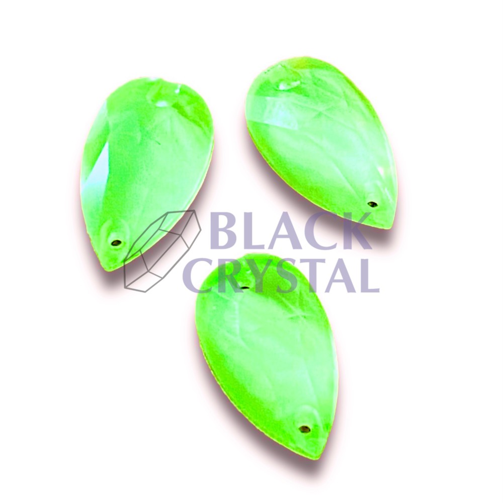 ŁEZKA - 7x12mm - 1szt. Szklane LIGHT LIME NEON / nr. 1436b