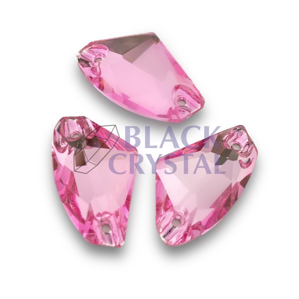 AX - 9x14mm - 1szt Szklane LIGHT ROSE/ nr. 1298b