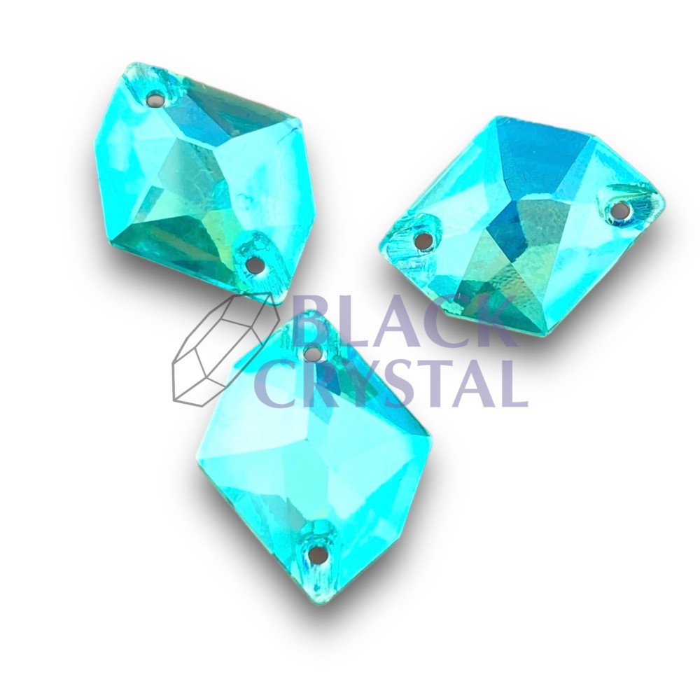 COSMIC - 11x14mm - 1szt. Szklane AQUAMARINE SHIMMER / nr. 1345b