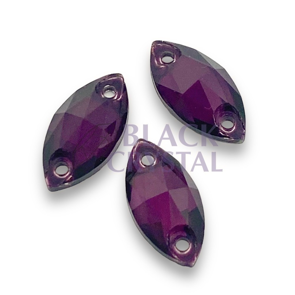 OCZKO - 5x10mm - 1szt. Szklane DARK AMETHYST / nr. 1144b