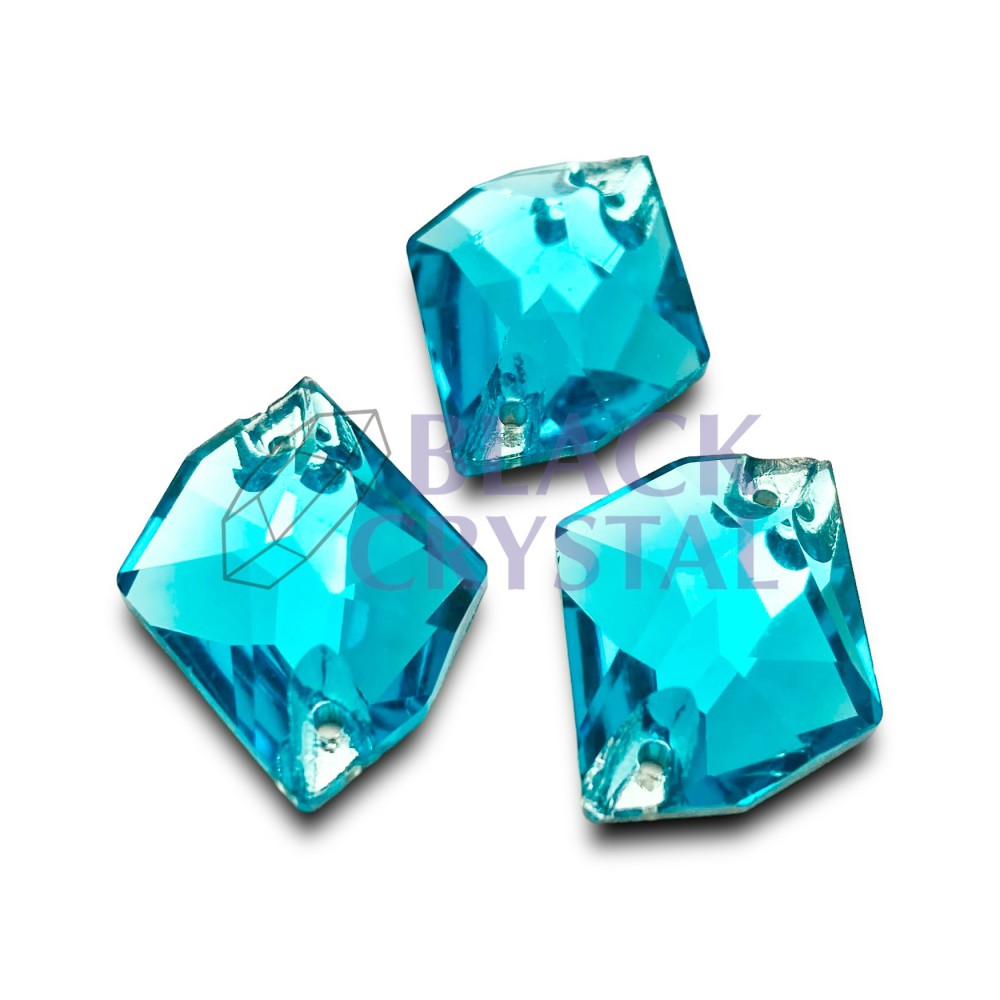 COSMIC - 13x17mm - 1szt. Szklane AQUAMARINE