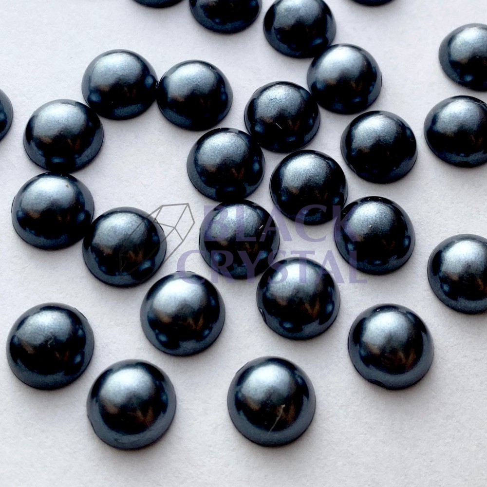 PÓŁPERŁY JET BLACK SHINE SATYNOWE 6mm / nr. 1682